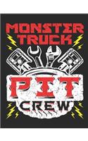 Monster Truck Pit Crew: Monster Truck Notebook, Blank Paperback Composition Book to write in, 150 pages, college ruled