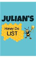 Julian's Honey Do List: Personalized Honey-Do Notebook for Men Named Julian - Cute Lined Note Book Pad - Novelty Notepad with Lines - Bee Honey To Do List Journal for Men, 