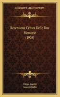 Recensione Critica Delle Due Memorie (1905)