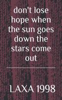 don't lose hope when the sun goes down the stars come out