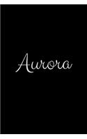 Aurora: notebook with the name on the cover, elegant, discreet, official notebook for notes