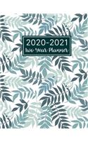 2020-2021 Two Year Planner: Floral Leaf Cover - 2 Year Monthly Calendar 2020-2021 Monthly - 24 Months Agenda Planner with Holiday - Therapy Appointments Organized Schedule - Pl