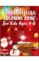 Christmas Coloring Book For Kids Ages 4-8: christmas coloring book for kids aged 4-8 Every image is printed on a single-sided page Best Christmas Gift for Kids