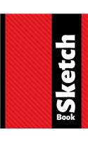 Sketch Book: Blank Art and Drawing Paper Composition Notebook - Large, 8.5x11 inches - Red Stripes
