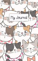 My Journal: Personal Diary for Girls. Blank and Lined Pages with Cute Cat Illustrations, Mood Tracker, Outfit Planner and Highs and Lows Pages.