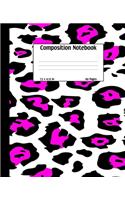 Composition Notebook: Cheetah Pattern Wide Ruled Blank lined Notepad - Study and Practice Handwriting Creative Subject Journal For Kids and Adults