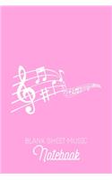 Blank Sheet Music Notebook: Light Pink Music Sheet Book - Nice Color - Blank Music Sheet Pages - 6x9inch 100 pages