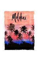 Molokai: Hawaiian Christmas Notebook With Lined Wide Ruled Paper For Taking Notes. Stylish Tropical Travel Journal Diary 8.5 x 11 Inch Soft Cover. For Home, 