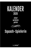 Kalender 2020 für Squash Spieler / Squash-Spielerin