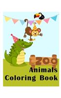 Zoo Animals Coloring Book: Easy Funny Learning for First Preschools and Toddlers from Animals Images(14 Children's Art)