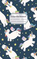 Composition Notebook: Wide Ruled Lined Paper: Large Size 8.5x11 Inches, 110 pages. Notebook Journal: Happy Unicorns Birds Workbook for Children Preschoolers Students Teen