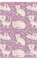 Lined Journal: Cute Cat Pattern Notebook Journal College Ruled Blank Lined (6 X 9) Small Composition Book for School Planner Diary Writing Notes