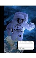 Astronaut in Outer Space Dot Grid Composition Notebook 200 Journal Pages