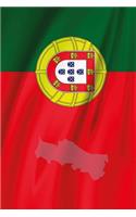 Flag of Portugal Overlaid with Map in Gray Journal: Take Notes, Write Down Memories in this 150 Page Lined Journal
