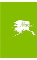 Alaska - Lime Green Lined Notebook with Margins: 101 Pages, Medium Ruled, 6 x 9 Journal, Soft Cover