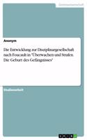 Entwicklung zur Disziplinargesellschaft nach Foucault in Überwachen und Strafen. Die Geburt des Gefängnisses