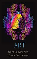 Art Coloring Book with Black Background