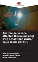 Analyse de la zone affectée thermiquement d'un échantillon d'acier doux soudé par MIG