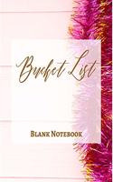 Bucket List - Blank Notebook - Write It Down - Pastel Rose Pink Gold Wood Abstract Design - Shiny Sparkle Luxury Fun