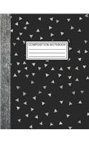 Composition Notebook: Blank Lined Notebook for School/Homework College Ruled Grunge Black and Gray Triangle Studs