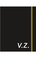 V.Z.: Classic Monogram Lined Notebook Personalized With Two Initials - Matte Softcover Professional Style Paperback Journal Perfect Gift for Men and Women