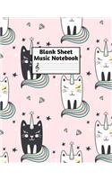 Blank Sheet Music Notebook: Easy Blank Staff Manuscript Book Large 8.5 X 11 Inches Musician Paper Wide 12 Staves Per Page for Piano, Flute, Violin, Guitar, Trumpet, Drums, Cell