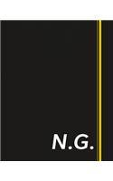 N.G.: Classic Monogram Lined Notebook Personalized With Two Initials - Matte Softcover Professional Style Paperback Journal Perfect Gift for Men and Women