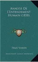 Analyse de L'Entendement Humain (1858)