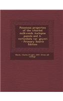 Poisonous Properties of the Whorled Milkweeds Asclepias Pumila and A. Verticillata Var. Geyeri