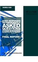 Staff Responses to Frequently Asked Questions Concerning Decommissioning of Nuclear Power Plants