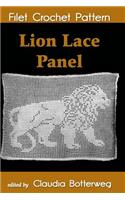Lion Lace Panel Filet Crochet Pattern
