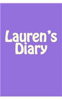 Lauren's Diary: A 6 x 9 Blank Notebook(Journal, Notebooks)
