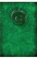 Monogram G Notebook: Blank Journal Diary Log