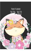 2020-2022 Pocket Planner: Fox Black Cover, Three Year Calendar, 36-Month Pocket Monthly Agenda Planner with Holiday