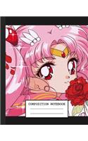 Notebook: Anime Japan Sailor Moon Soft Glossy Cover Graph Paper Pages Book 7.5 x 9.25 Inches 110 Pages