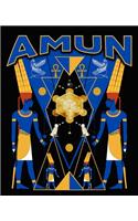 Amun: Composition Notebook: Egyptian Gods Wide Ruled Notebook Lined School Journal - 100 Pages - 7.5 x 9.25" - Children Kids Girls Teens Women - Subject .
