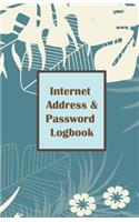 Internet Address & Password Logbook: White Leaves Extra Size (5.5 x 8.5) inches, 110 pages