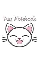 Fun Notebook: Mini Composition Notebook for Girls - Ages 6 -12 - Small Journal Sized Cream Colored Pages - Smiling Kitty
