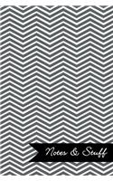 Notes & Stuff Slate Grey Chevron Pattern Notebook