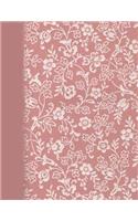 Notebook: Lined Journal - Composition Book - 8.5 X 11 Paper - College Ruled - 100 Pages - Mauve Floral Design