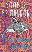 Doodle de tiburón - Libro de colorear para adultos