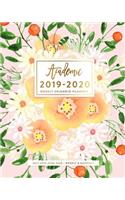 Academic 2019-2020 Weekly Splendid Planner, July 2019 - June 2020, Weekly & Monthly: Bright Pink, Peach & Yellow Floral Print Dated Calendar Organizer with To-Do's, Checklists, Notes and Goal Setting Pages