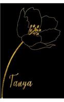 Tanya: Personalized Writing Journal for Women - Elegant Black and Gold