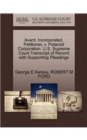 Avant, Incorporated, Petitioner, V. Polaroid Corporation. U.S. Supreme Court Transcript of Record with Supporting Pleadings