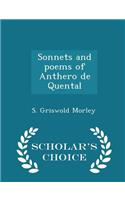 Sonnets and Poems of Anthero de Quental - Scholar's Choice Edition