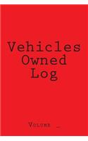 Vehicles Owned Log: Red Cover