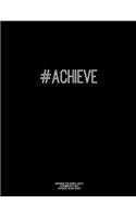 Notebook for Cornell Notes, 120 Numbered Pages, #ACHIEVE, Black Cover