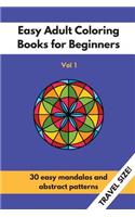 Travel Size Easy Adult Coloring Books for Beginners Vol. 1