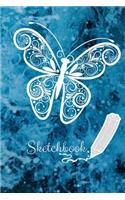 Sketchbook: Notebook Winter/snow/ butterfly/Sketchbook Winter/ Notebook Journal Winter Workbook Diary / Christmas Notebook/ Gift /Composition Blank 6x9 110 page