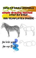 HOW TO DRAW ANIMALS simple drawing method STEP BY STEP 100 TEMPLATES INSIDE
